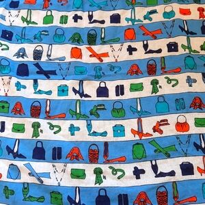 Retro Geoffrey Beene Fashion Motif Square Scarf